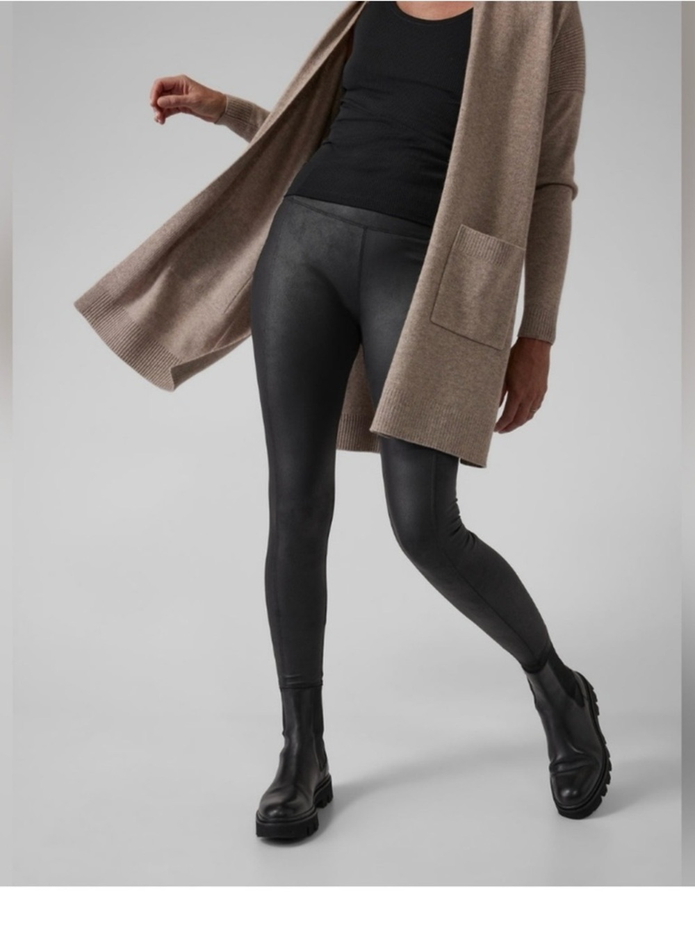 Athleta Black Delancey Gleam Leggings NWT Size L